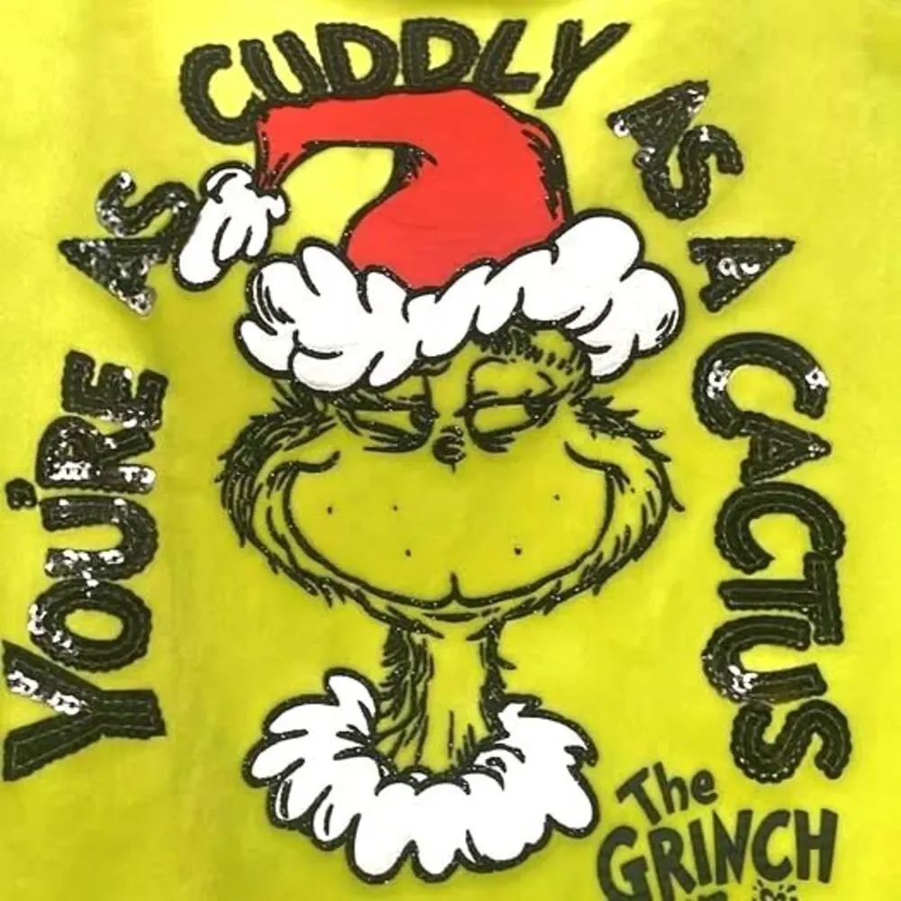 Justice “￼you’re cuddly as the Grinch” sz. small 7/8 like new